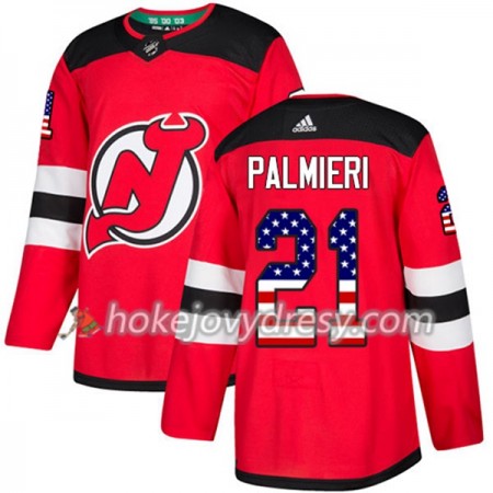 Pánské Hokejový Dres New Jersey Devils Kyle Palmieri 21 2017-2018 USA Flag Fashion Černá Adidas Authentic